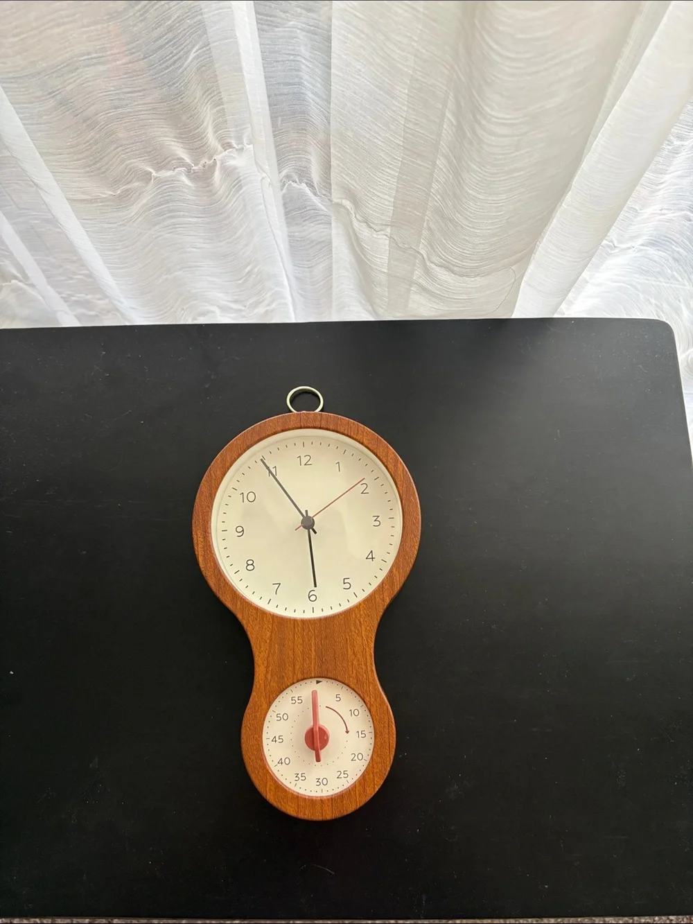 Wooden Wall Clock and Timer in Brown Hearth and Hand